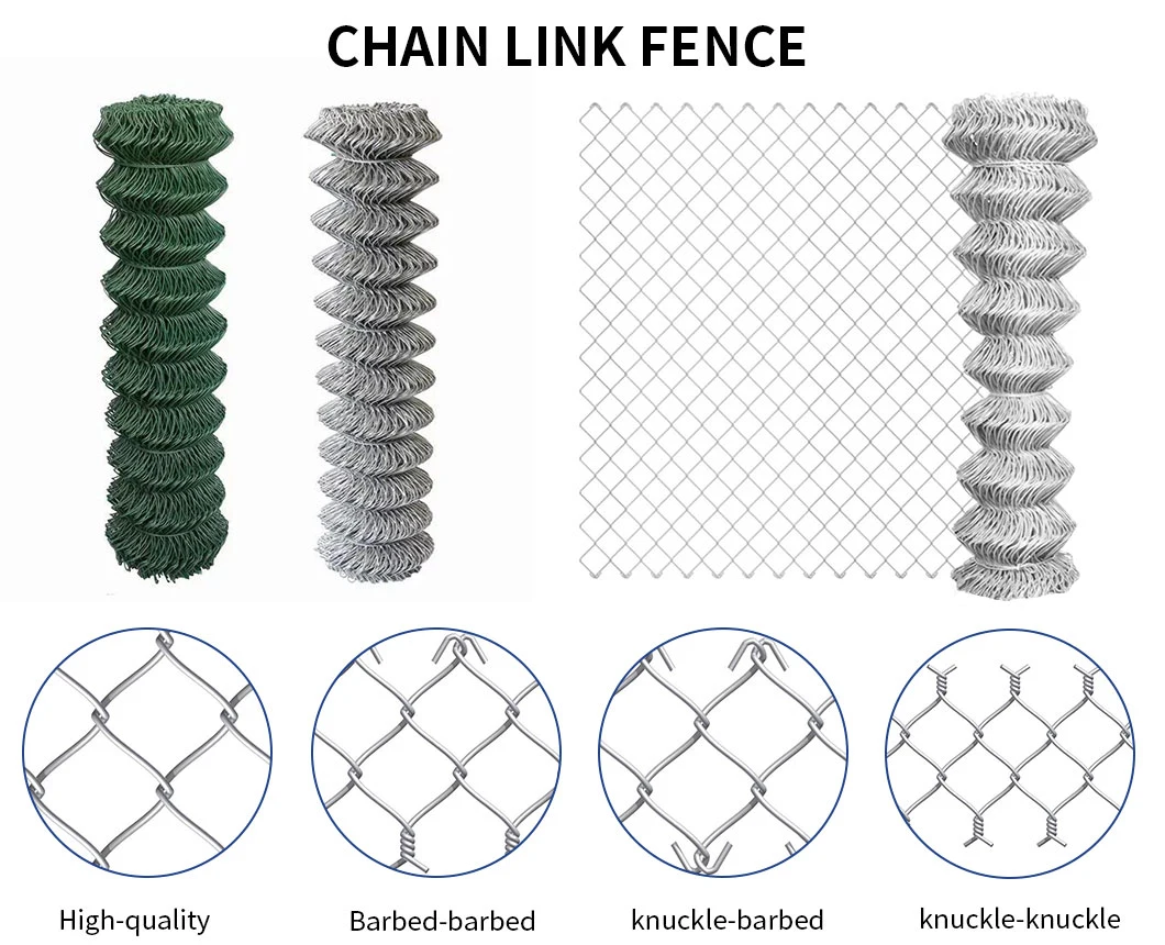 High Quality PVC Coated Wire Mesh Security Chain Link Fence for Sale