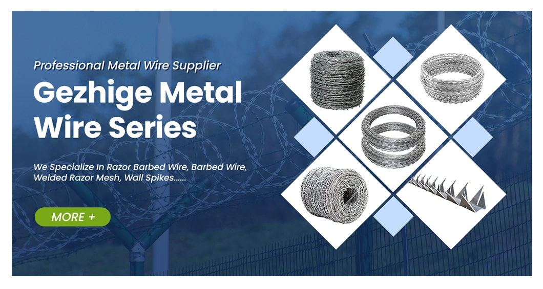 Gezhige Modern Barbed Wire Factory 18mm Bard Width 45 Degree Stand Barbed Wire China 8.8448 Thorn Distance Wall Spike Barbed Wire