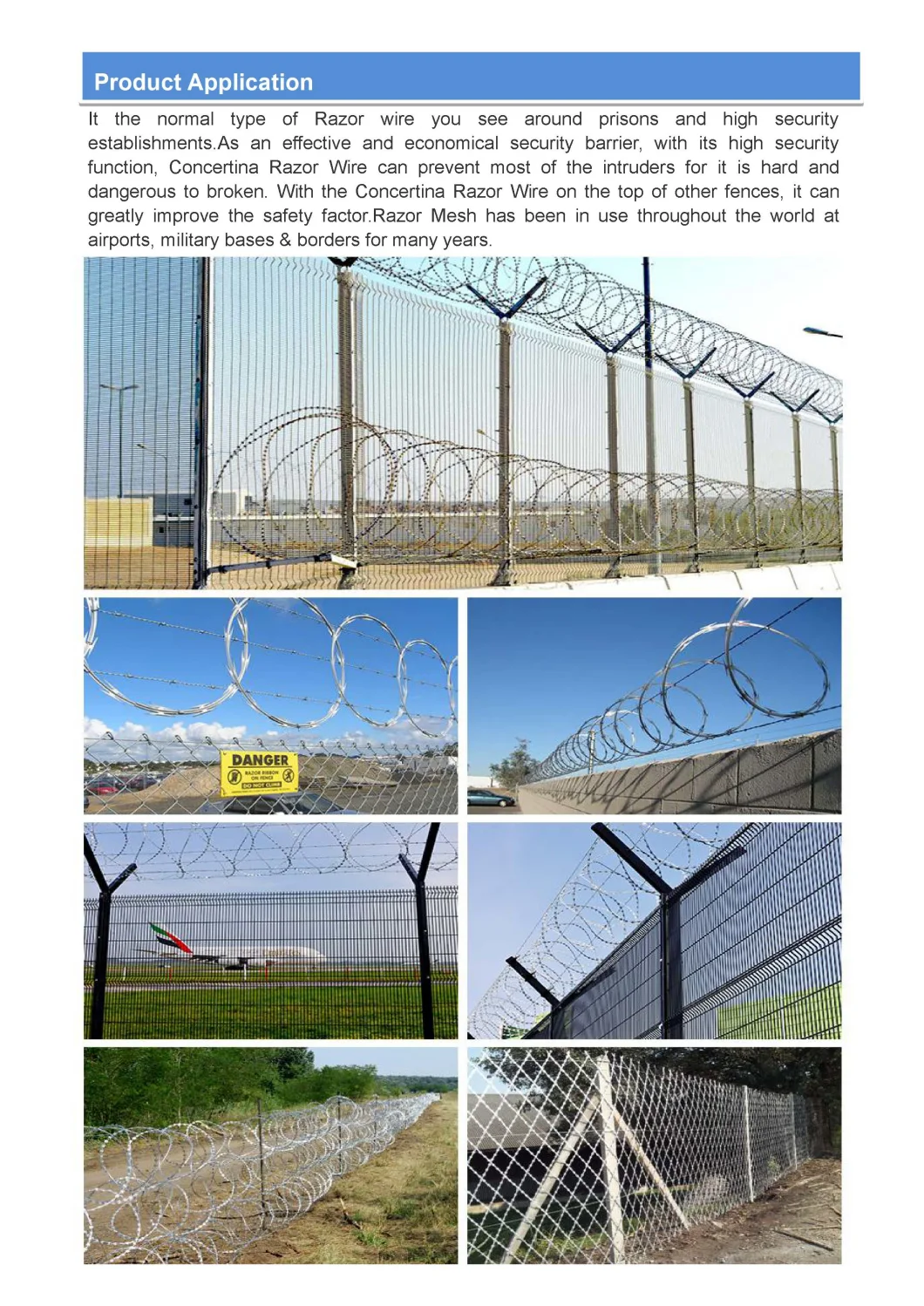 Bwg12 Bwg18 Razor Barbed Wire/Fence Wall Hot Dipped Galvanized Concertina Razor Barbed Wire