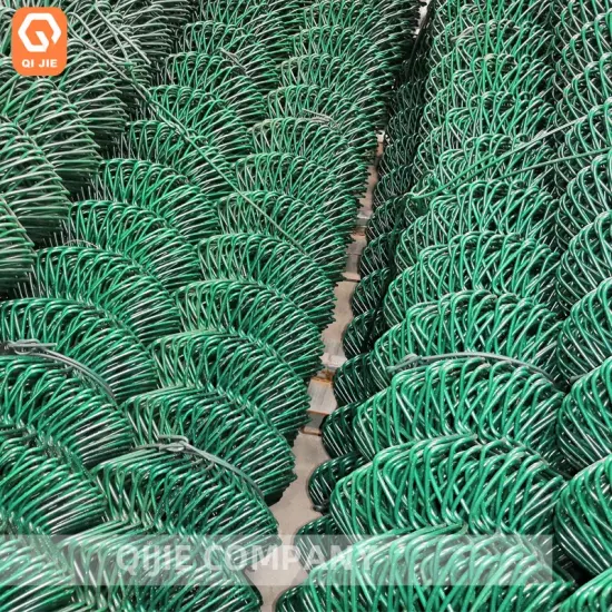 La sécurité de jardin a galvanisé la couleur verte enduite en plastique de panneau de fabrication de grillage de maillon de chaîne